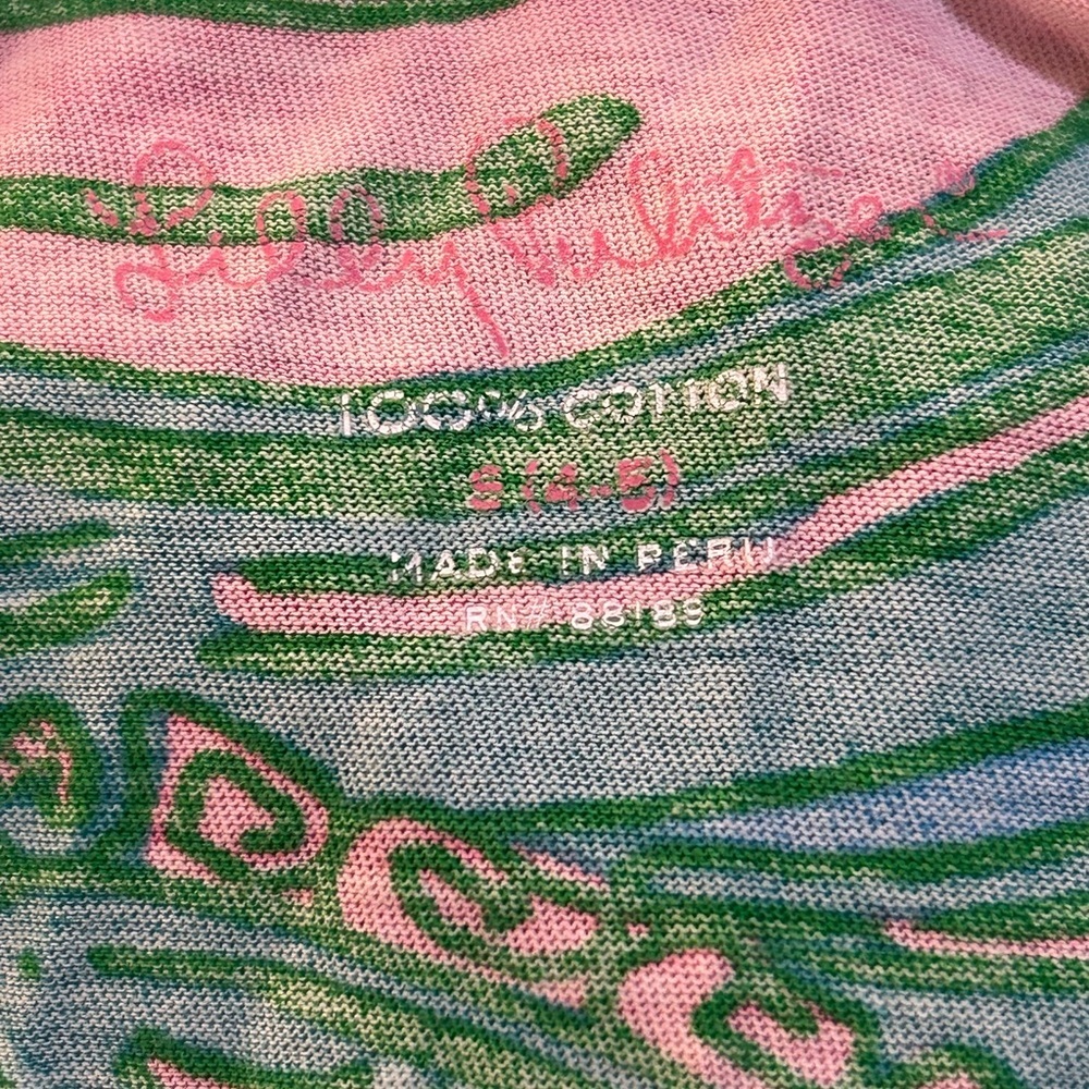Lilly Pulitzer girls' shift dress vibrant “Multi Lily Lounge" palm print. - Picture 5 of 7